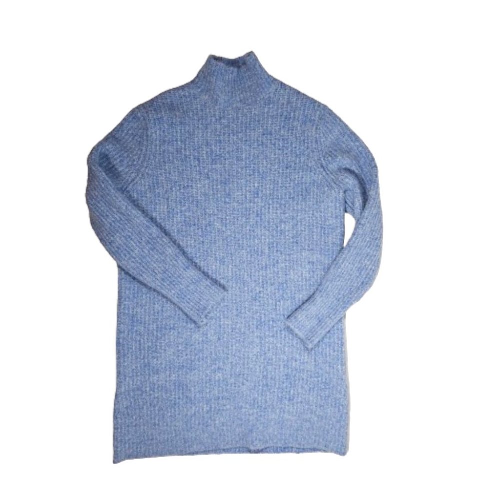 ZARA Blue Sweater Dress Turtleneck Women's Size Medium